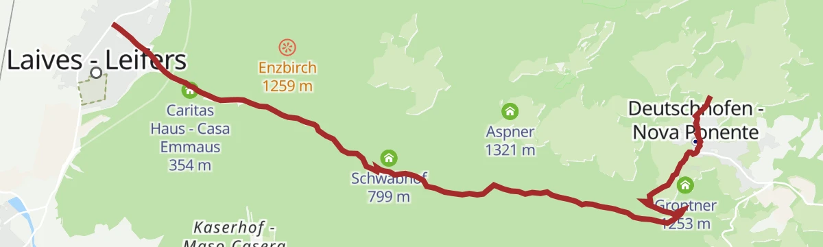 Route map: Attraverso la Vallarsa fino a Nova Ponente